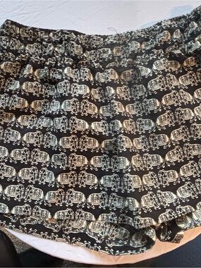 Deb Vintage Boho Elephant Print Smocked Waist Shorts Size M